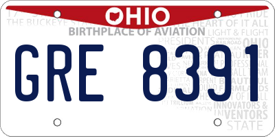 OH license plate GRE8391