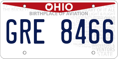 OH license plate GRE8466