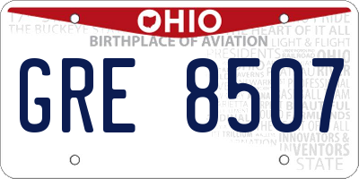 OH license plate GRE8507