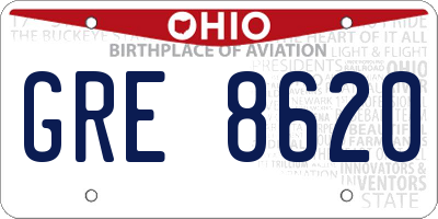 OH license plate GRE8620