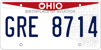 OH license plate GRE8714