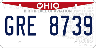 OH license plate GRE8739