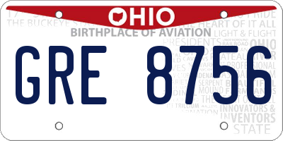 OH license plate GRE8756
