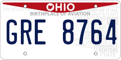 OH license plate GRE8764