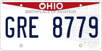 OH license plate GRE8779