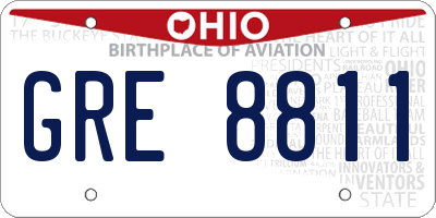 OH license plate GRE8811