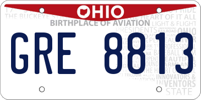 OH license plate GRE8813