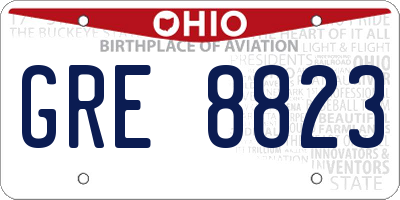 OH license plate GRE8823