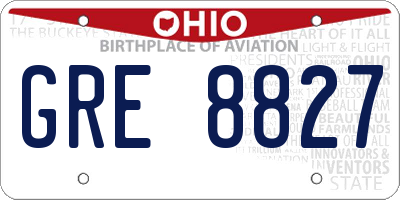 OH license plate GRE8827
