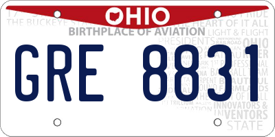 OH license plate GRE8831