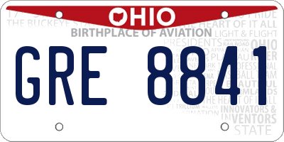 OH license plate GRE8841