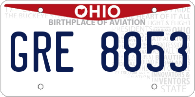 OH license plate GRE8853