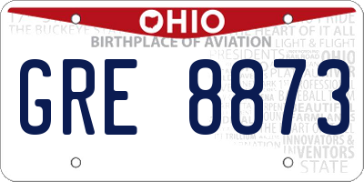 OH license plate GRE8873