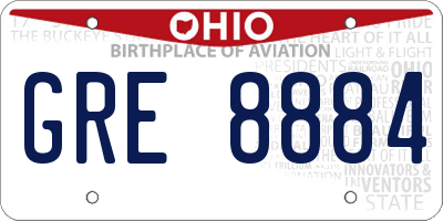 OH license plate GRE8884