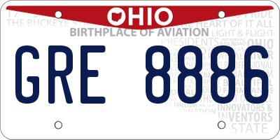 OH license plate GRE8886