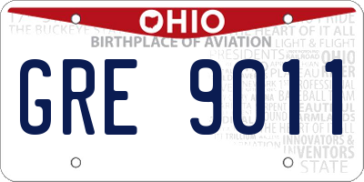 OH license plate GRE9011