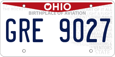 OH license plate GRE9027