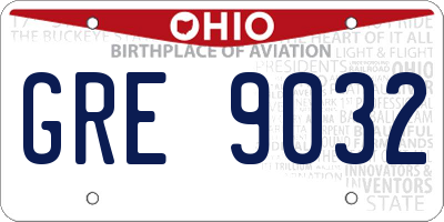 OH license plate GRE9032