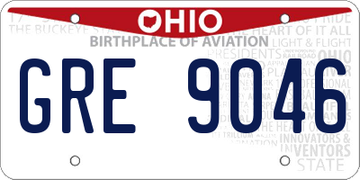 OH license plate GRE9046