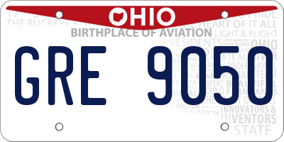 OH license plate GRE9050