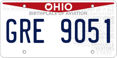 OH license plate GRE9051