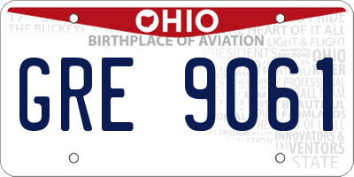 OH license plate GRE9061