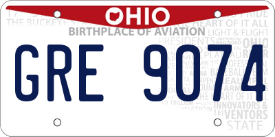 OH license plate GRE9074