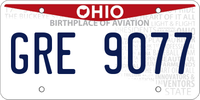 OH license plate GRE9077