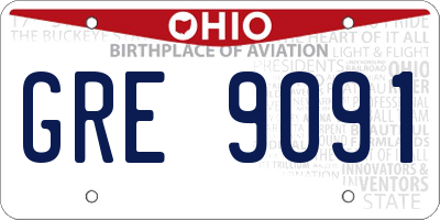 OH license plate GRE9091