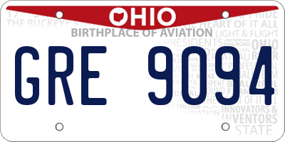 OH license plate GRE9094