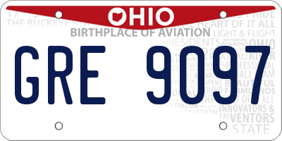 OH license plate GRE9097