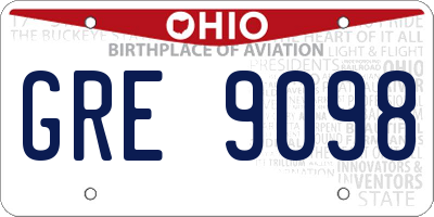 OH license plate GRE9098