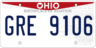 OH license plate GRE9106