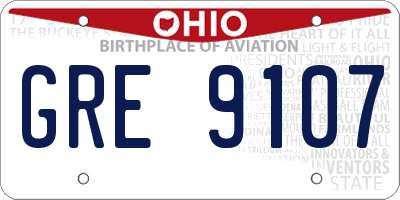 OH license plate GRE9107