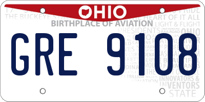 OH license plate GRE9108