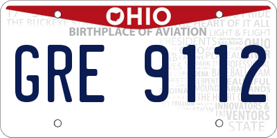OH license plate GRE9112