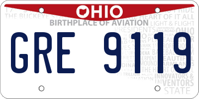 OH license plate GRE9119