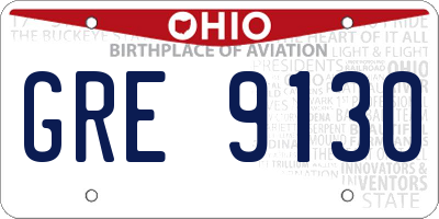 OH license plate GRE9130