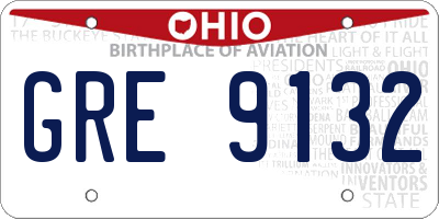 OH license plate GRE9132