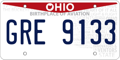 OH license plate GRE9133