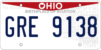 OH license plate GRE9138