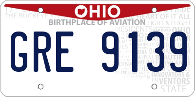 OH license plate GRE9139