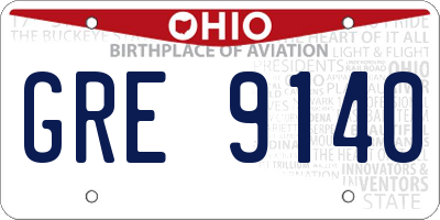 OH license plate GRE9140