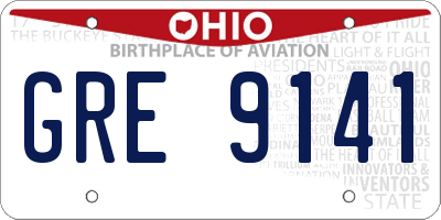 OH license plate GRE9141