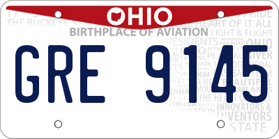 OH license plate GRE9145