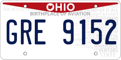 OH license plate GRE9152