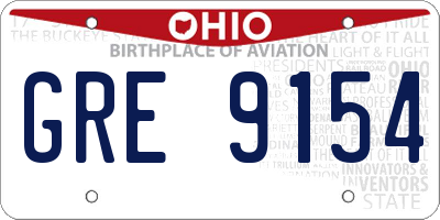 OH license plate GRE9154