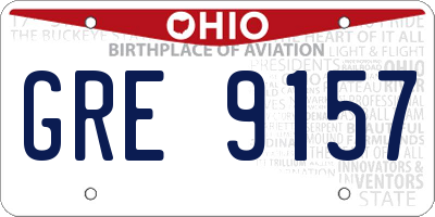 OH license plate GRE9157
