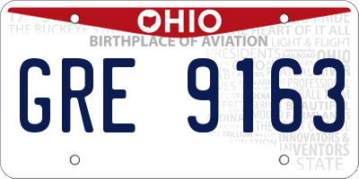 OH license plate GRE9163