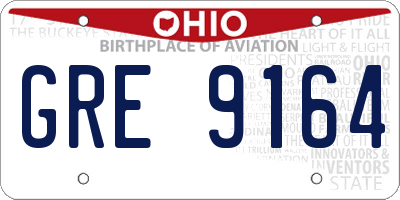 OH license plate GRE9164